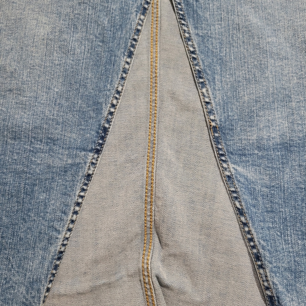 Torrid Denim A-Line Front Slit Midi Jean Skirt Size 18 Blue Pockets Retro - Picture 7 of 11